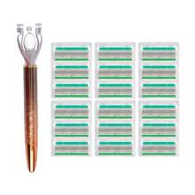 Maquinilla de afeitar manual de 6 capas para mujer, Set de afeitado, hojas reemplazables, hojas reutilizables, afeitadora femenina con tira lubricante, maquinilla de afeitar clásica,herramientas para el cabello - Multicolor - Ver 11