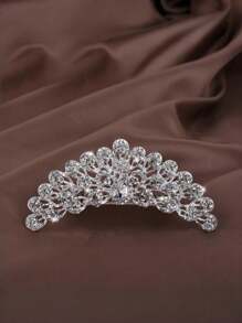 1 Phụ kiện tóc vương miện trắng cho bé gái, Lược cài tóc công chúa đính pha lê kim cương - Nhiều màu - Xem 16