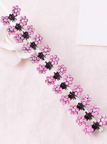 12 stuks bloemen mini-klauwclips, antislip haarclips, glitter strass bloem haaraccessoires voor meisjes