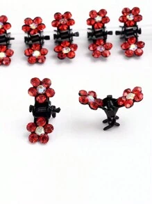 12 stuks bloemen mini-klauwclips, antislip haarclips, glitter strass bloem haaraccessoires voor meisjes
