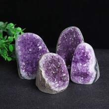 天然紫水晶女巫水晶洞，財富吸引和治療水晶，家居飾品寶石樣本，帶來好運 - 紫色 - 查看 6