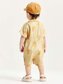 Quần áo tập bò dễ thương cho trẻ em Unisex mùa hè - Màu vàng - Xem 2