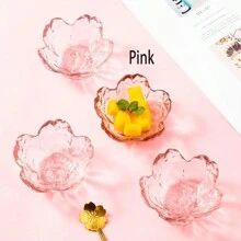 1 件/2 件日式锤纹樱花玻璃碟，用于盛放酱油、醋、火锅调料和蘸酱、厨房用品、圣诞礼物、学校用品 - 粉色 - 查看 9