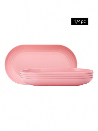 4 piezas Platos ovalados de plástico para servir pescado, verduras, aperitivos, adecuados para el hogar, restaurante, comedor