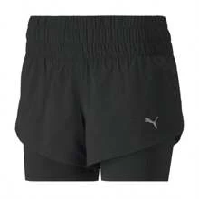 Shorts 2 en 1 para mujer "Última vuelta" - Negro - Ver 1