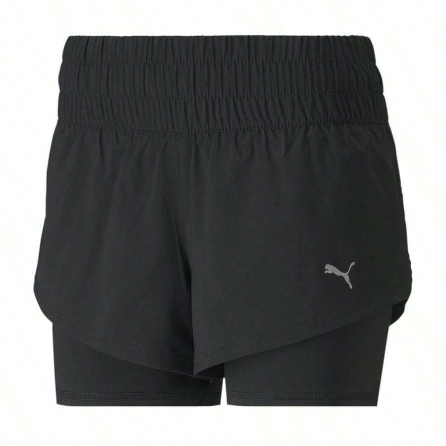 Shorts 2 en 1 para mujer "Última vuelta" - Negro - Ver 1
