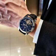 FENSIR 1pc New Automatic Mechanical Watch For Men, Fashionable, Night-Light, Hollow-Out, Multi-Function, Casual & Business Use, Daily Decor