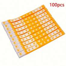 100 piezas Pulseras de neón VIP a prueba de agua para eventos, pulseras de papel VIP, pulseras VIP, pulseras ligeras para fiestas, clubes, parques, conciertos y festivales - Multicolor - Ver 8