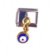 1 pieza Componente de pulsera de  de acero inoxidable al estilo de ojo maligno de Italia lindo y desmontable adecuado para la construcción de bricolaje