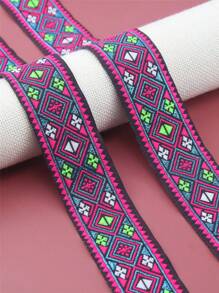 2米方形幾何圖案刺繡復古聚酯緞帶蕾絲配件修剪diy衣物袋裝飾