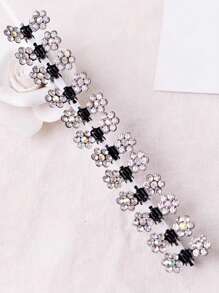 12 stuks bloemen mini-klauwclips, antislip haarclips, glitter strass bloem haaraccessoires voor meisjes