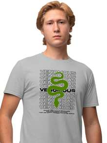 Camisa Camiseta Masculina Estampada Venomous 100% Algodão Fio 30.1 Penteado