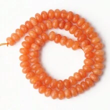 5x8mm 天然石 rondelle 扁圓珠 檸檬晶/電氣石 算盤珠，珠寶手工 DIY 手鍊項鍊配件 - Flat Round Beads - 查看 9