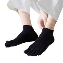 3pairs Men's Short Toe Socks For Athletic Activities