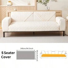 1PC Winter Plush Non Slip Sofa Cover, Suitable For Pet Friendly Furniture Protector In Living Room, Bedroom, And Office - Machine Washable And Water Washable Sofa Mats