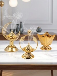 1入現代極簡創意貝殼香薰爐，合金桌面裝飾，居室空氣淨化燃香器