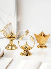 1入現代極簡創意貝殼香薰爐，合金桌面裝飾，居室空氣淨化燃香器