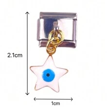 1 pieza Componente de pulsera de  de acero inoxidable al estilo de ojo maligno de Italia lindo y desmontable adecuado para la construcción de bricolaje