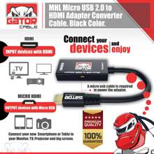 MHL Micro USB To HDMI-Compatible Adapter Converter Cable Mirror For Samsung Android Phone Smartphone HDTV Tablet Black Gator Cable - 黑色 - 查看 4