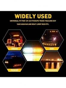 New Design 1pc 10LED Car Side Light 9-30V Ultra-Thin Motorcycle Rear Lights Truck Side Lamp - Yellow - View 6