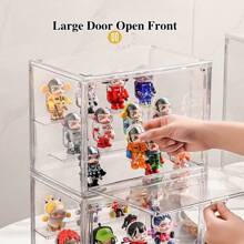 Acrylic Display Case For Collectibles Clear Display Case For Labubu Pop Figures Adjustable Display Case With Magnetic Door