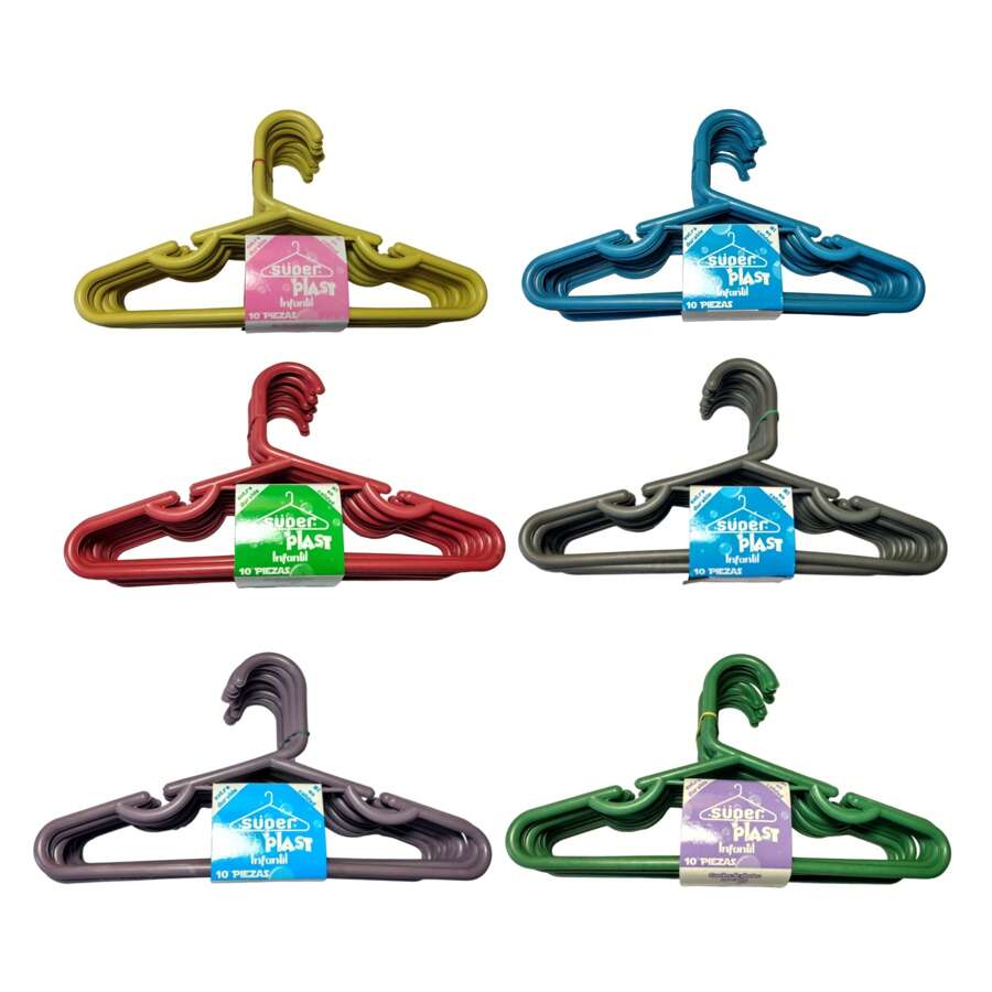 Paquete de 200 ganchos infantil Perchas para ropa Elija Color - Multicolor - Ver 1