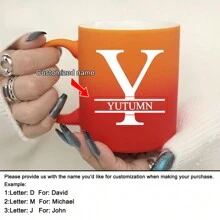 1 件 11 盎司个性化定制字母红黄渐变牛奶杯咖啡杯，陶瓷牛奶杯咖啡杯，节日礼物，家庭、同事、领导、妻子、姐妹、有趣的礼物，独特的情人节礼物，母亲节礼物，父亲节礼物 - Red and yellow gradient - 查看 7