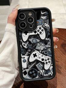 1PC High Strength Bamboo Black Protective Phone Case Compatible With Iphone 13 14 Pro Max 11 15 16 Pro Max, Suitable For Gaming - Multicolor - View 2