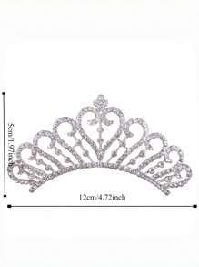 1 Phụ kiện tóc vương miện trắng cho bé gái, Lược cài tóc công chúa đính pha lê kim cương - Nhiều màu - Xem 3