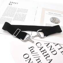 1pc Elastic Belt With Horseshoe Buckle For Equestrian Sports, Daily Wear And Outfits, Elasticity Equestrian Leather Belt With Buckle And Keychain Halloween Summer, School