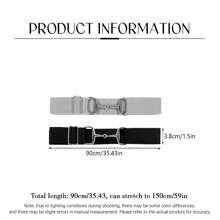 1pc Elastic Belt With Horseshoe Buckle For Equestrian Sports, Daily Wear And Outfits, Elasticity Equestrian Leather Belt With Buckle And Keychain Halloween Summer, School