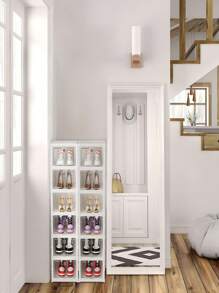 organizador de zapatos,6 Niveles Armario de Almacenamiento de Zapatos, Cajas de Almacenamiento de Zapatos, para Almacenar y Guardar los Zapatos, Organizador para Armario, Pasillo, Dormitorio - Blanco - Ver 5