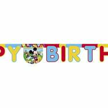 Disney Mickey Mouse Happy Birthday Banner (Yellow/Red/Blue) - Yellow Gold - View 2