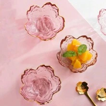 1 件/2 件日式锤纹樱花玻璃碟，用于盛放酱油、醋、火锅调料和蘸酱、厨房用品、圣诞礼物、学校用品 - 粉色 - 查看 2