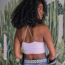 Chic And Comfortable Ruched Bralette - LAVENDER - View 2