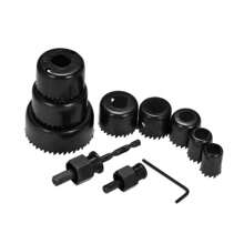 11PCS HOLE SAW CUTTER SET Round/Circular Drill Cutting Case Kit Metal/Alloy/Wood - Black - View 6