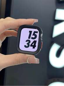 2pcs-Pack Compatible With Apple Watch Band Apple WatchStrap And Apple WatchCase Men And Women Adjustable Fluorescent Green Soft Ultra Thin Silicone Sports Apple WatchStrap And Tpu Hollow Out Soft Armor Clear Protective Apple WatchCase For Men & Women,Compatible With Apple Watch Band 40/41/44/45/49MM, Compatible With Apple Watch Series Ultra/SE/9/8/7/6/5/4, Smart Watch Accessories