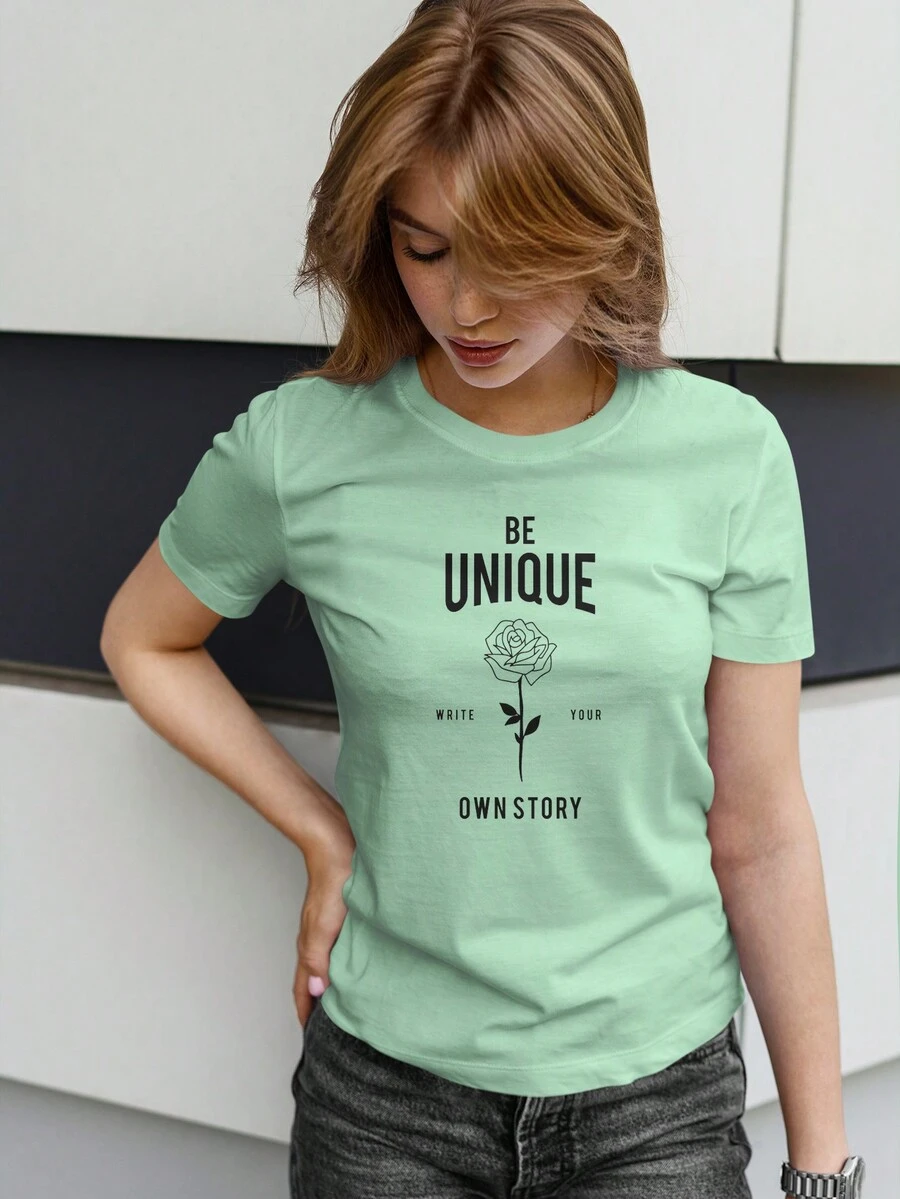 Women T-Shirts - 薄荷綠 - 查看 1