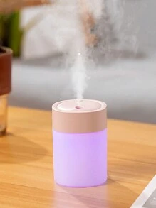 1pc White/Pink USB Powered Mini 200ML Humidifier With Colorful Night Light, Tabletop Decorative Lamp