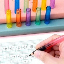 12 peças Capas de Lápis Transparentes em Cores de Doce, Extensores de Lápis Transparentes Coloridos, Materiais Escolares, Volta às Aulas