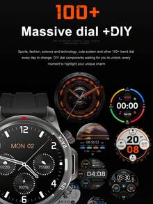 Reloj inteligente para hombres IP67 resistente al agua con linterna LED de 1.53", reloj inteligente para exteriores con llamadas inalámbricas resistentes con brújula, rastreador deportivo de fitness y monitor de sueño compatible con iPhone y Android - Negro - Ver 4