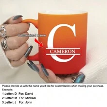 1 件 11 盎司个性化定制字母红黄渐变牛奶杯咖啡杯，陶瓷牛奶杯咖啡杯，节日礼物，家庭、同事、领导、妻子、姐妹、有趣的礼物，独特的情人节礼物，母亲节礼物，父亲节礼物 - Red and yellow gradient - 查看 16