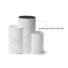 1 Stück universaler Messerhalter, 3-in-1, Küchenwarenträger, Messerhalterung, leerer Messerslot, große Küchenhelfer, schwarz gebürsteter multifunktionaler Küchengerätehalter für Messer, Essstäbchen und mehr - platzsparendes Küchenhelfer-Gadget