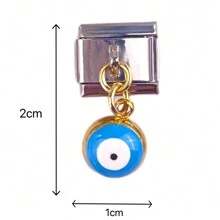 1 pieza Componente de pulsera de  de acero inoxidable al estilo de ojo maligno de Italia lindo y desmontable adecuado para la construcción de bricolaje