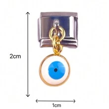 1 pieza Componente de pulsera de  de acero inoxidable al estilo de ojo maligno de Italia lindo y desmontable adecuado para la construcción de bricolaje