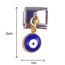 1 pieza Componente de pulsera de  de acero inoxidable al estilo de ojo maligno de Italia lindo y desmontable adecuado para la construcción de bricolaje
