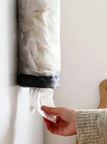 1pc Small Size Wall-Mounted Plastic Bag Holder & Dispenser For Household, Kitchen Garbage Bag Storage - Multicolor - View 9