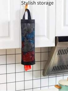 1pc Small Size Wall-Mounted Plastic Bag Holder & Dispenser For Household, Kitchen Garbage Bag Storage - Multicolor - View 3