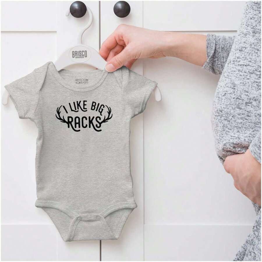 Baby Boy I Like Big Racks Funny Hunting Baby Bodysuit Jumper Brisco