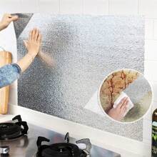 3m/5m Self-Adhesive Aluminum Foil Wall Sticker For Kitchen Stove In Gold/Silver Color, Oil/Water/Moisture/Dirt/Fire Resistant High Temperature Anti-Oil Splash Board Wallpaper, Can Be Cut For Wall Protection Film, Suitable For Drawer/Cabinet Doors And Tabletop Refurbishment